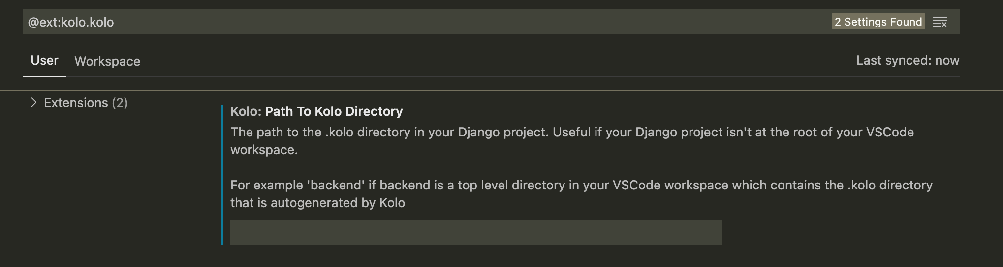 Configuring the Path to Kolo Directory in VSCode